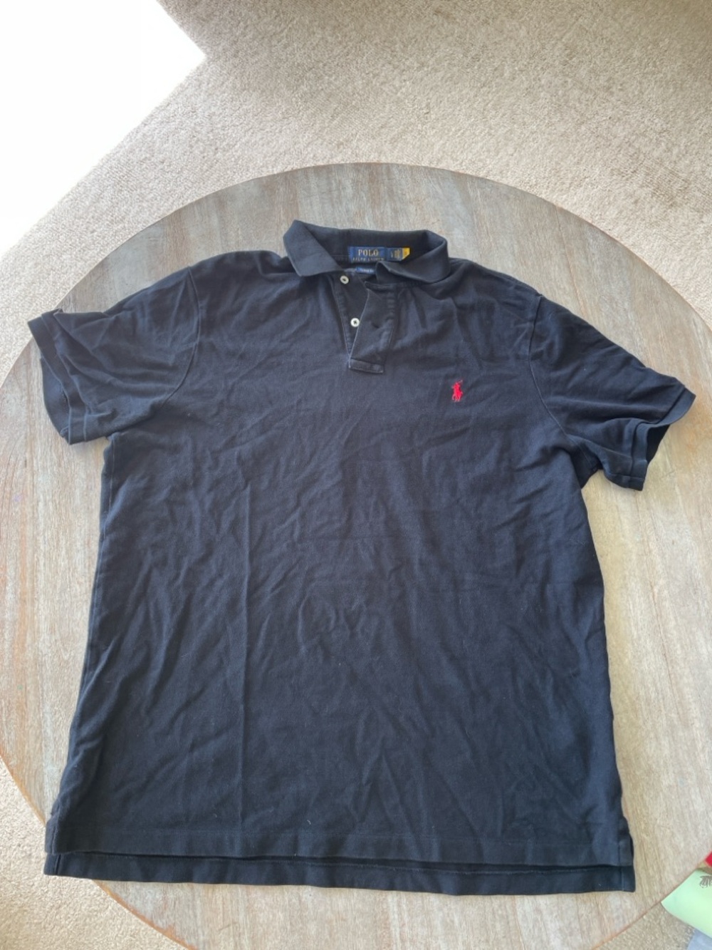 Polo by Ralph Lauren Black Polo with Red Pony Embroidery